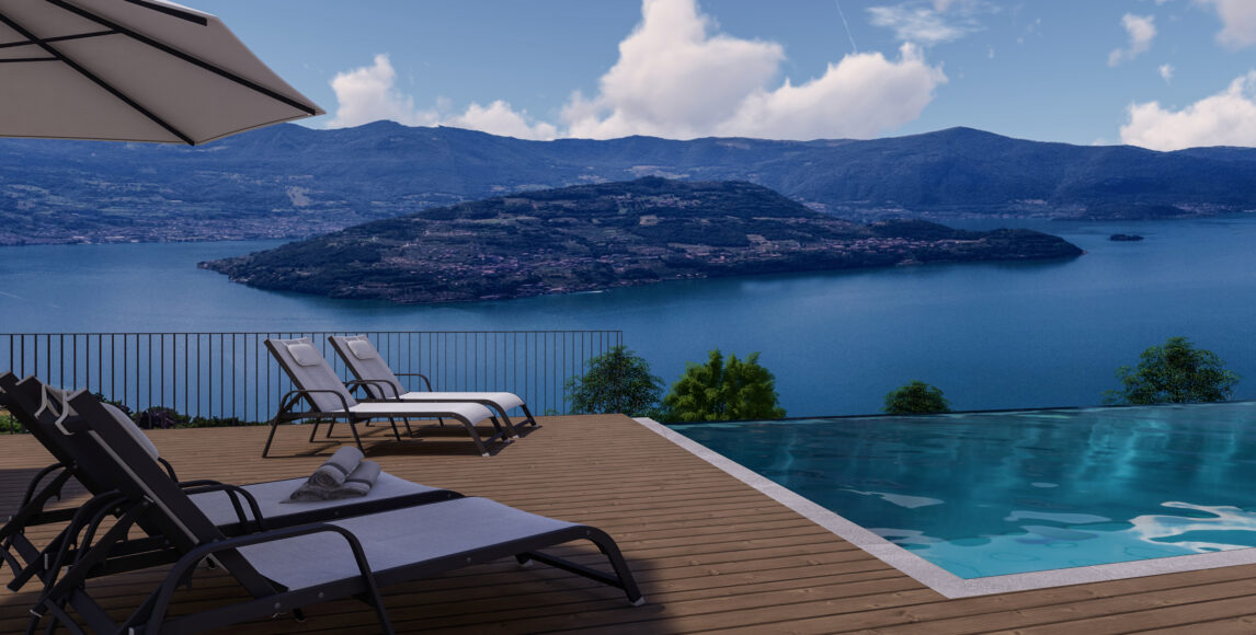 Elegantní apartmány s výhledem na jezero Iseo a horu Monte Isola