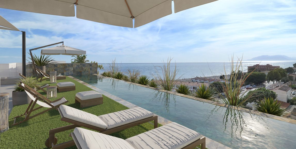 Okouzlující apartmány se střešním bazénem jen 100 metrů od písečné pláže