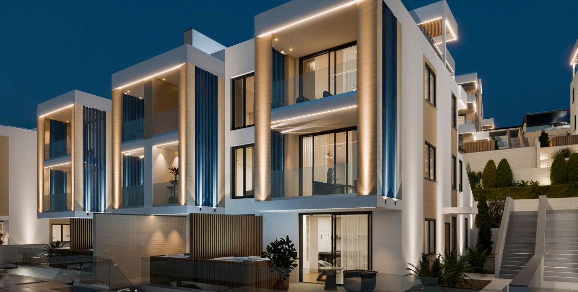 Moderní apartmány jen 150 metrů od pláže s výhledy na moře