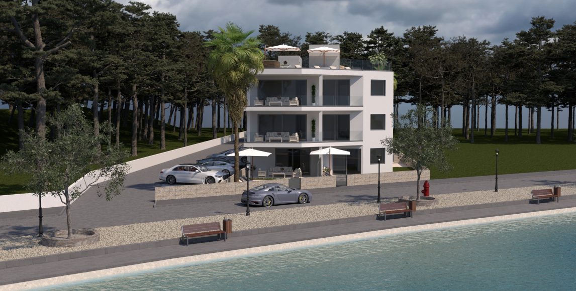 Nové apartmány v 1. linii u pláže s venkovním posezením