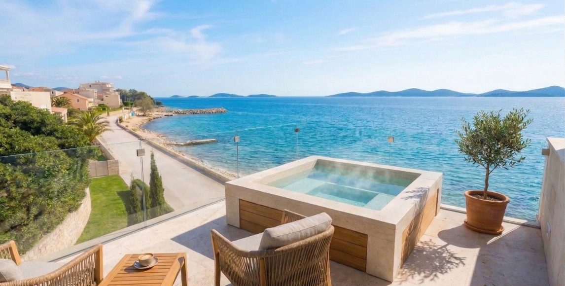 Exkluzivní novostavba v 1. linii u moře na ostrově Pag