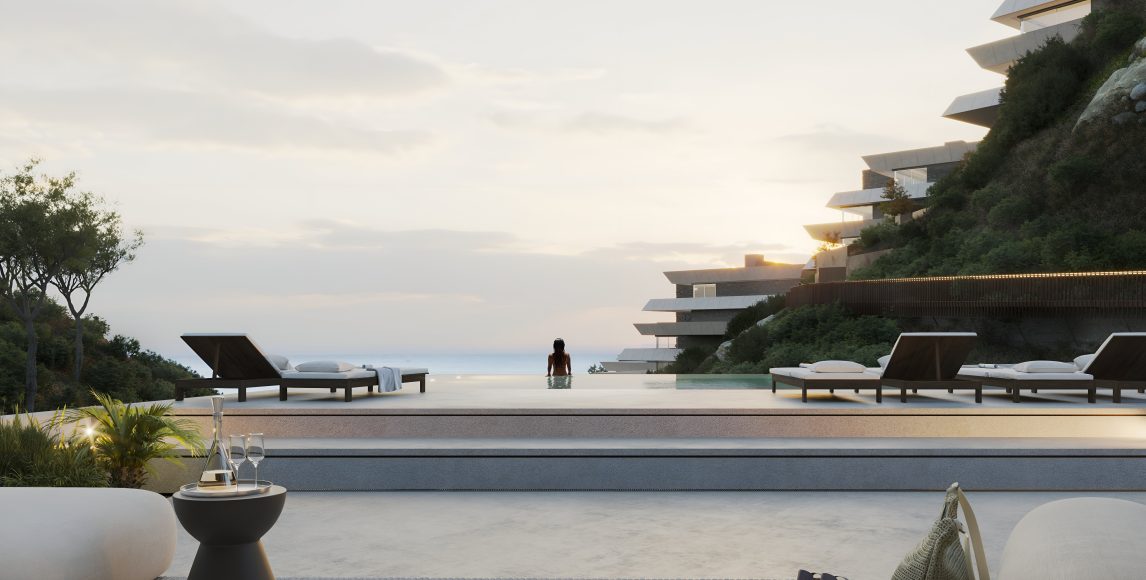 Designové apartmány v klidné části Benalmádeny s výhledem na moře