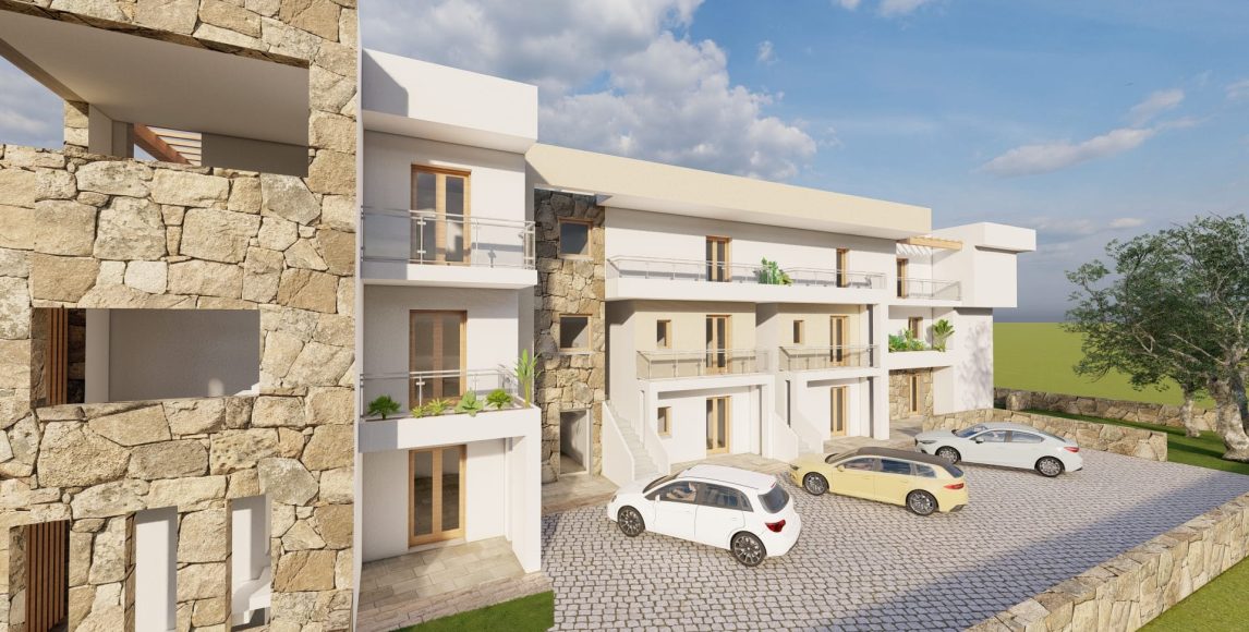 Apartmány se zahradou a výhledem na moře u centra Budoni